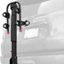 Retrospec Lenox 2-5 Bike Rack Hitch for Car, Truck, SUV - 2in Hitch Mount with Foldable Steel Frame, Anti-Rattle Adapter & Tie Down Straps