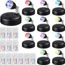 Tuanse 12 Pcs Battery Operated Spotlights Indoor LED Spot Display Lights Battery Powered Uplights 13 Colors Dimmable Mini Accent Lighting for Art Pictures Painting Closet (Black)
