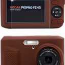 Case for KODAK PIXPRO FZ45 Digital Camera Accessories, Soft Silicone Protective Case, Slim Fit Sleeve with Removable Lens Cover and Screen Protector, Lightweight, Anti-Scratch (Brown)