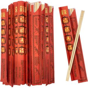 52USA Disposable Bamboo Chopsticks (100 Sets) - 9'' Long, UV Treated, Individually Wrapped Japanese and Chinese Wooden Chopsticks Bulk