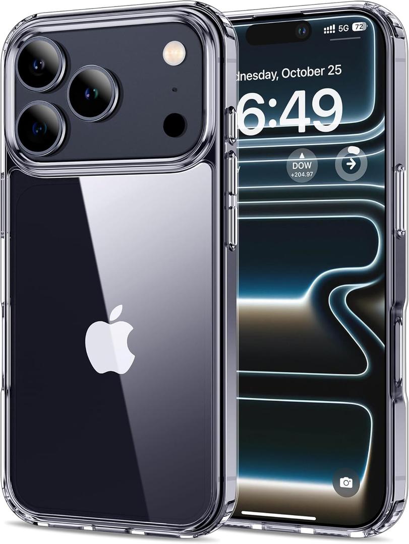 HOOMIL Case for iPhone 17 Pro Max 6.9-Inch, Anti-Yellowing, Drop Protection, Anti-Scratch Transparent Hard Back Phone Cover - Crystal Clear