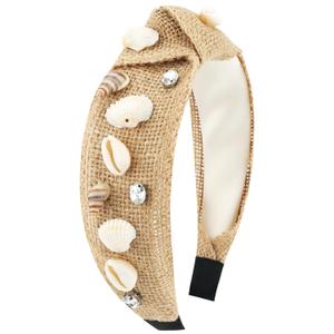 TOBATOBA Seashell Headband, Summer Headbands for Women, Boho Crystal Rhinestone Headband, Beach Fashion Hair Accessories