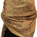 Achillea Reversible Paisley Pashmina Rave Scarf Exotic Indian Shawls and Wraps for Evening Dresses, Festivals, All Seasons