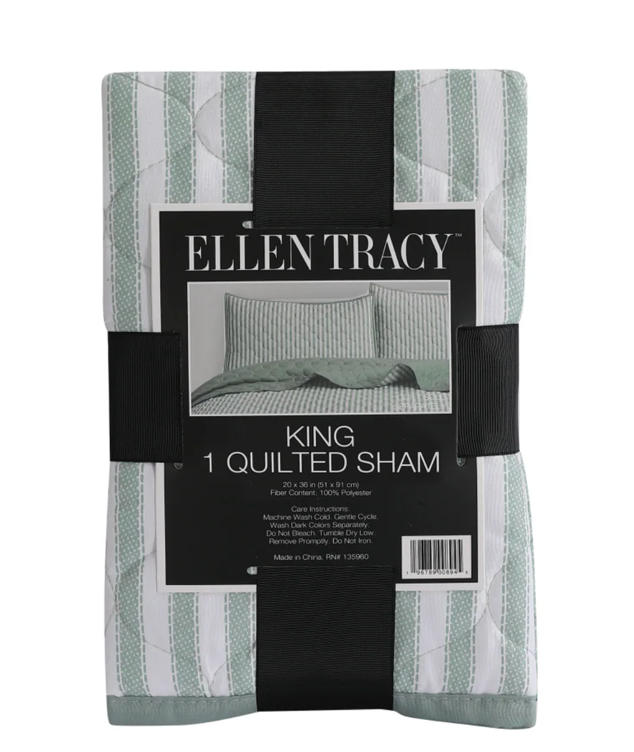 Ellen Tracy King 1 Quilted Sham 20x36 100%Polyester