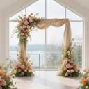 9.9FT Gold Metal Wedding Arches for Ceremony Square Balloon Arch Stand Rectangular Backdrop Stand for Anniversary Birthday Party Bridal Shower Home Indoor Outdoor Decoration, 9.9x9.9ft