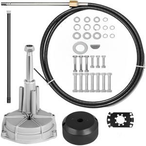 Boat Steering System Kit 3/4'' Shaft with Stainless Steel 84 gear Applicable to all outboard motor mechanical steering systems M66 9FT cable