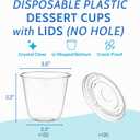 Dessert Cups with Lids - 9 Oz Plastic Cups with Lids Disposable Cups with Flat Lid No Hole for Cake,Ice Cream,Snacks Smoothie, Fruit, Dessert, Yogurt Parfait,Milkshake (100 Park)