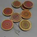 8 Pcs Mason Jar Lids for Regular Mouth Bamboo Mandala Decorative Storage Yogurt Jar Lids 2.76 Inch with Airtight Silicone Sealing Rings Reusable for Round Canning