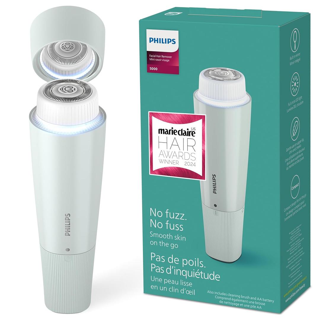 Philips Beauty Series 5000 Electric Shaver and Personal Groomer for Women, Cordless & Compact, Hypoallergenic Head, Gentle & Quick Hair Removal Easy Touch Ups, Mint Green, BRR474/00 (1 Count (Pack of 1))