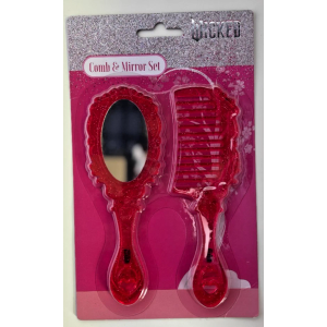 Pink Wicked mirror & comb set Pack of 5