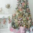 24 Pcs Green Coquette Christmas Bow Decoration Satin Ribbon Bows Twist Tie for Xmas Home Wedding Coquette Aesthetic Party Decor(5" X 7")