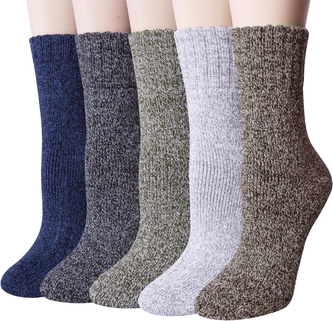 YSense Womens Wool Socks, Winter Boot Socks Stocking Stuffers Gifts for Women Men Warm Crew for Hiking, Size: Large
