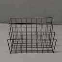 Desktop Mail Organizer File Organizer Metal Wire Mail Sorter Letter Organizer Magazine Rack for Letters, Mails, Books, Postcards, Brochures, Mail Holder (3 Slot, Dark Gray)
