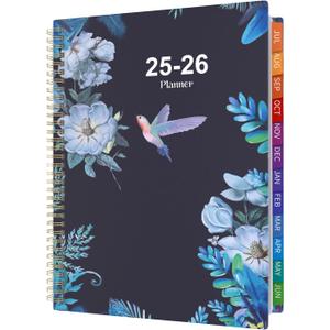 2025-2026 Appointment Book, 25-26 Planner Quarter-Hourly, Weekly & Monthly - from July 2025 - June 2026, A4 Weekly Planner with Colorful Tabs, Hardover, Note Pages, Pockets, Spiral Binding (8.5"x11")
