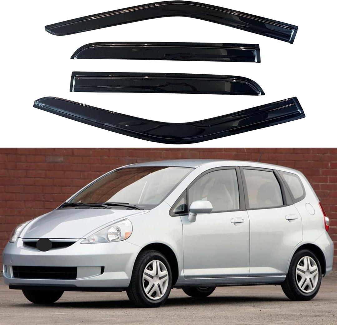 IG Window Visors for 2007-2008 Honda Fit, Out-Channel Rain Guards Vent Wind Deflectors 4PC, Car Accessories for 07-08 Honda Fit