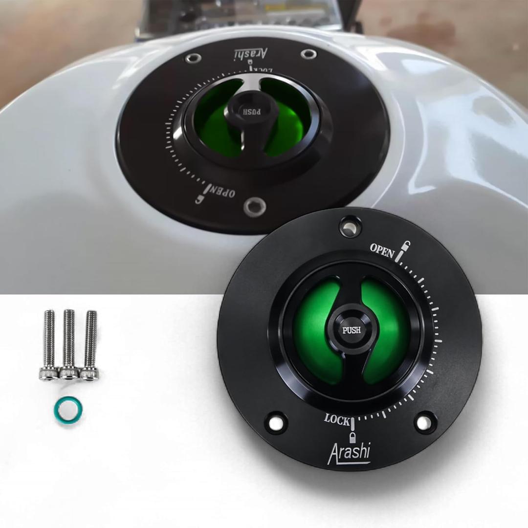 ONE.K.S Motorcycle Fuel Tank Caps Oil Cover Cap Modified CNC Aluminum Covers Fit For SUZUKI GSXR600 GSXR750 GSXR100 GSR600 GSR750 GSX1300 SV650 SV1000 GSF650 1200S 1250BANDIT (Black+Green)