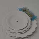 SOUJOY Set of 2 Porcelain Tiered Cupcake Stand, White Embossed Dessert Stand with Gold Rod, 3 Tiers and 2 Tiers Serving Trays for Tea Party Wedding Baby Shower Home Birthday