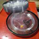 Goodluck 12 Inch Black Charger Plates, 50 Pack Clear Charger Plates with Black Trim, Disposable Plastic Dinnerware, Wedding, Party