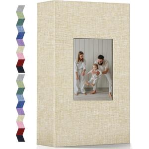 Popotop Photo Album 4x6-300 Photos Linen Cover Photo Books with 300 Horizontal Pockets,Slip-in Picture Albums for Family Wedding Anniversary Baby Vacation Pictures