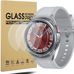 Suoman 4-Pack for Samsung Galaxy Watch 6 Classic 43mm Screen Protector, [Anti-Scratch] 2.5D 9H Ultra-thin Tempered Glass Screen Protective Film