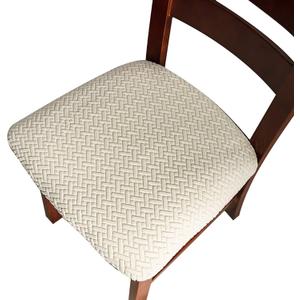 Dining Chair Covers Set of 4, JOMWEN Stretch Jacquard Washable Seat Slipcovers, Chair Cushion Protector, Kitchen Dining Home (Beige, 4 PCS)