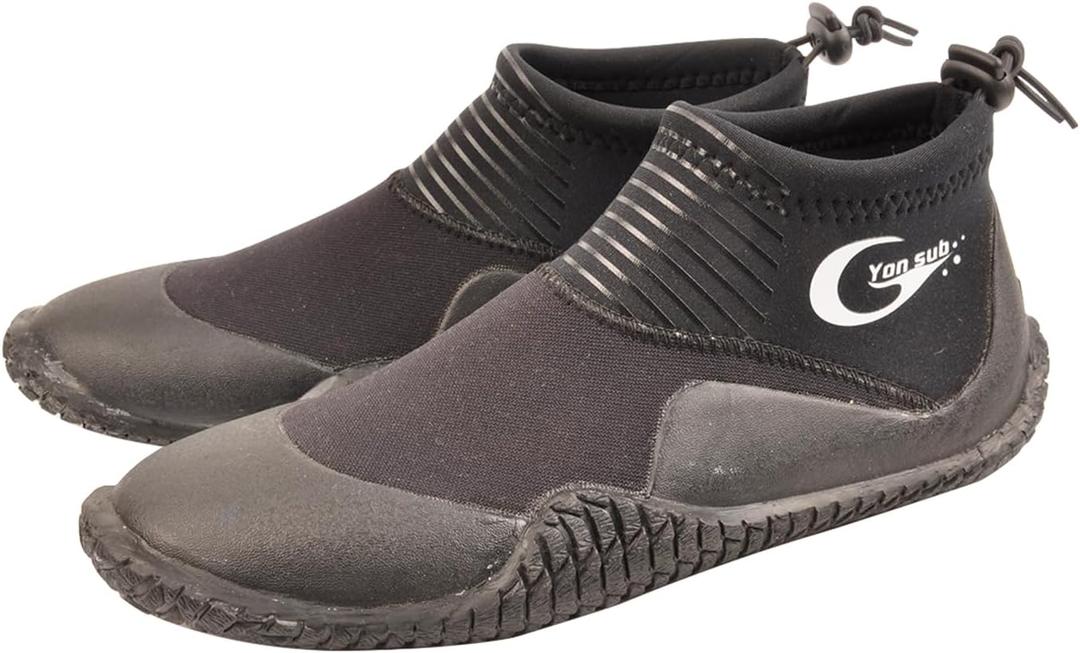 Neoprene Dive Boots, Scuba Diving Surf Wetsuit Booties for Men Women 3MM, Water Fin Shoes Sailing Boots with Anti-Slip Premium Rubber Sole for Water Sports Snorkeling (Black, Mens 10 / Womens 11)