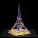 16.9in Tall Eiffel Tower Statue Clear Acrylic Figurine Torre Eiffel Decorations Paris Decor Centerpieces for Tables Home Living Room Shelf Mantel Tabletop Display Model with LED Light Crystal Finish, Large