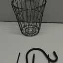Hanging Chicken Feeder with Shepherd's Hook, Foldable Chicken Vegetable Fruits Feeder, Poultry Feeding Holder Basket with Hanging Chain for Chicken Coop Accessory