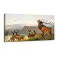 SERIMINO Animal Deer Vintage Wall Art for Living Room, Meadow Landscape Canvas Prints, Retro Large Wall Decor, Nature Scenery Canvas Prints, Farmhouse Home Decor for Bedroom, 20x40 Inch