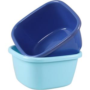 2-Pack Large Wash Basin, 18 Quart Plastic Dish Pan/Wash Tub