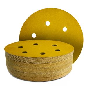 6 Inch Sanding Discs, 100-PCS, 6 Hole Hook and Loop Sandpaper Set, 60/80/120/180/240 Grit, Round Orbital Sand Paper Discs for Sander