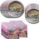 Baby Yoda Party Supplies 40Pack include 20 plates, 20 napkins for Baby Yoda birthday party decoration