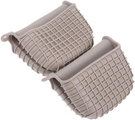 LIFKOME Silicone Kitchen Dish Clip Heat Resistant Oven Mitts Gloves Baking Hand Cover Oven Safe Mittens, Yellow, Set Of 2