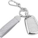 Seedwee for Cadillac Key Fob Cover, Soft TPU Keys Protector Bling Key Fob Keychain for Cadillac SRX CTS CT6 XTS XT5 XT6 XT4 ATS Accessories Smart Keys, Silver Clear