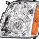 Headlights Assembly Replacement for 2007 2008 2009 2010 2011 2012 2013 2014 GMC Yukon/ Yukon XL 1500 2500 Halogen Headlamp Factory Style,Driver and Paseenger Side