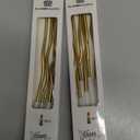 BBTO 12 Pcs Twisted Birthday Candles Spiral Metallic Cupcake Thin Long Cake Candles with Holders for Birthday Wedding Party(Gold)