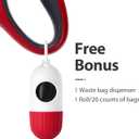 Fida Retractable Dog Leash with Dispenser and Poop Bags, 10 ft Pet Walking Leash for X-Small Dog or Cat up to 18 lbs, Anti-Slip Handle, Tangle Free, Reflective Nylon Tape (XS, Red)