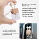 2PCS Car Essential Oil Diffuser,Interior Car Accessories Empty Essential Oil Diffuser Bottle,Refillable Empty Glass Perfume Bottles with Vent Clip,Wooden Cap and Stick,Fits Most Vehicles (2pcs) (1 Count (Pack of 1))