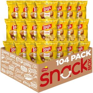 Lay's Potato Chips, Classic, 1 Ounce (Pack of 104) (EXP 09/08/26)
