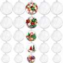 60 Pcs Multi-Size Fillable Christmas Ornaments Balls, Large Clear Plastic Fillable Hanging Ornament Ball for DIY Crafts, Shatterproof Transparent Ornaments Bulk for Xmas Tree Party Decor
