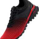 Kricely Men's Walking Shoes Breathable Lightweight Fashion Sneakers Non Slip Sport Gym Jogging Trail Running Shoes (11 Wide, Black Red-4)