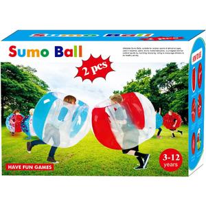 SUNSHINEMALL 2 Pack Sumo Balls for Kids Bumper Balls (3ft/0.90m) Inflatable Bubble House Summer Outdoor Toys for Adults Yard Human Hamster Ball Active Play(Red+Blue 36")