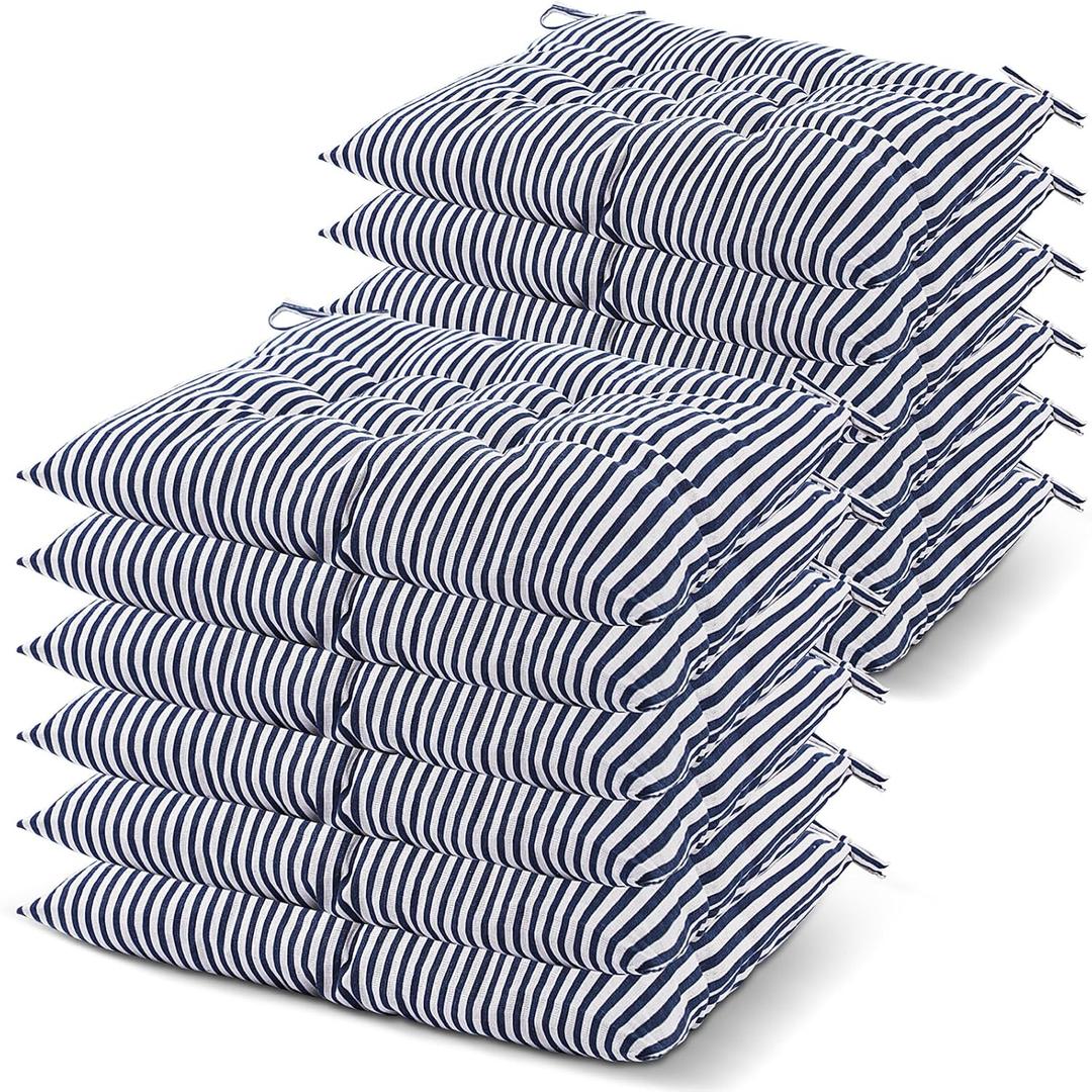 Geetery 12 Pcs Floor Pillows Bulk Seating Cushions for Floor Chair 15.7'' Large Meditation Cushion for Yoga Living Room Tatami Bedroom Balcony Office (Stripe Color,Square)