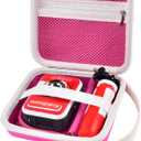 Kid Toy Camera Case for VTech Kidizoom Creator Cam Video Camera, Hard Travel Carrying Storage with Accessories Pocket - Pink