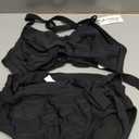 AI'MAGE Womens High Waisted Bikini Sets Tummy Control Swimsuits Two Piece Swim Suits 2025 Crisscross Tie Back Bathing Suits (Small, Black)