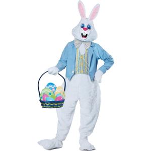 California Costumes Deluxe Adult Easter Bunny Costume White/Blue. L-XL