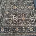 Area Rug Non Slip Machine Washable Ultra Soft Living Room/Bedroom/Kitchen/Outdoor/Classroom Black Grey, 10'14'