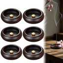 5Pcs Wooden Incense Holder for Sticks Round Incense Burner Stick Aromatherapy Incense Holder Bowl Ash Catcher for Home Decor, Meditation, Home,Office,Club, Aromatherapy
