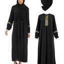Yonroik Muslim Dresses for Women (Black, X-Large)