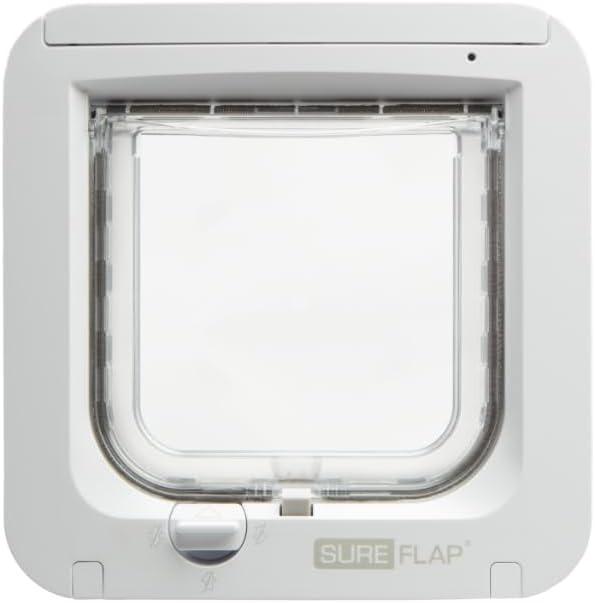 SureFlap - Sure Petcare Microchip Cat Flap, White, Scans Pet's ID on Entry, Check Your Cat's Size,Flap Opening is 4 3/4 (H) by 5 5/8 (W)